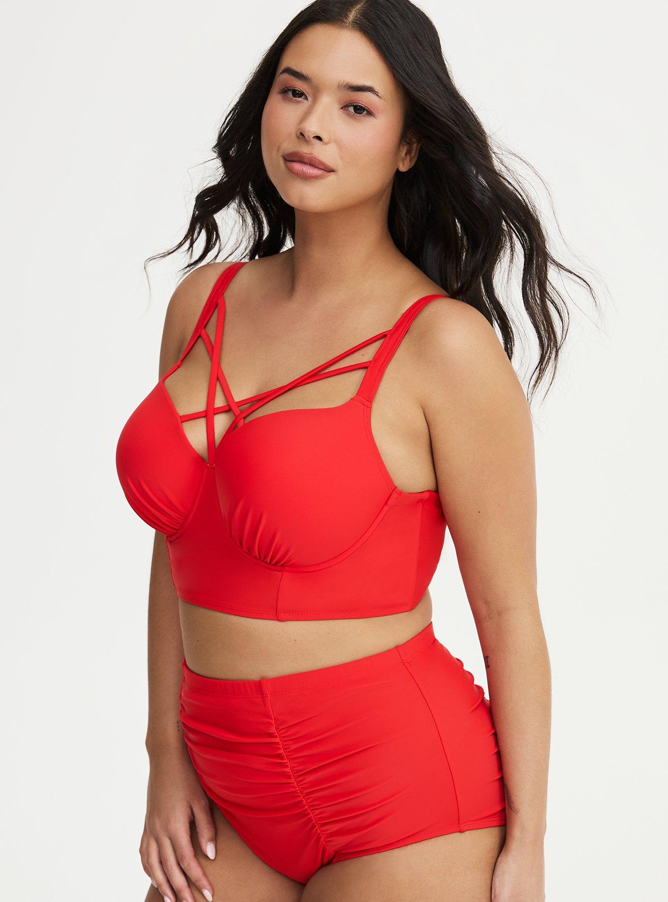 Underwire Strappy Front Bikini Top, LADY BUG SWIM, alternate