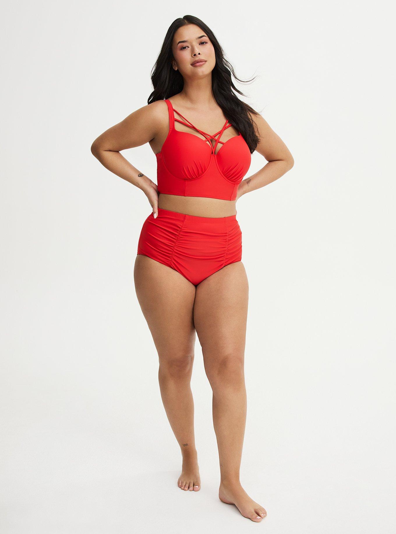 Underwire Strappy Front Bikini Top, LADY BUG SWIM, alternate