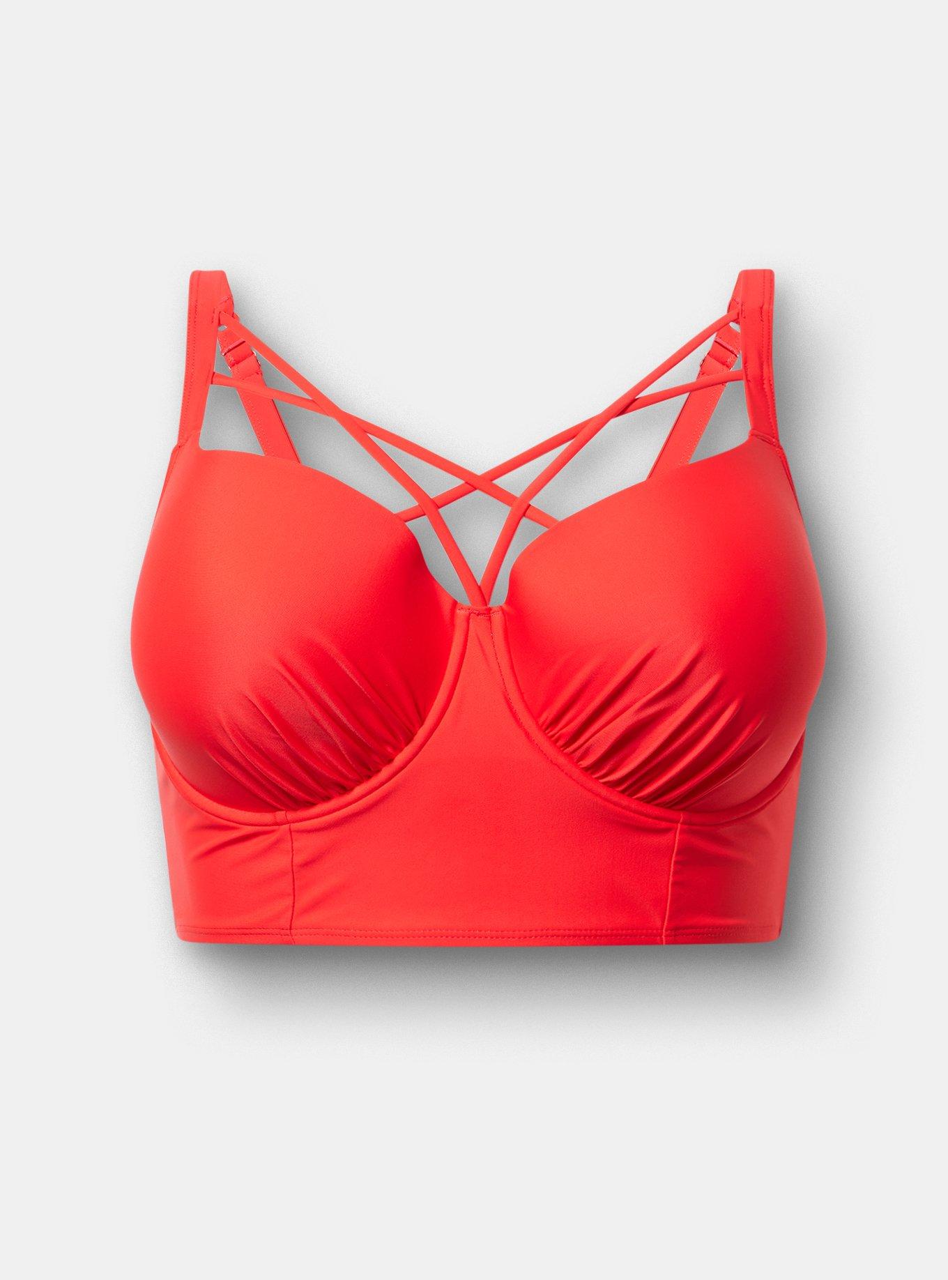 Underwire Strappy Front Bikini Top, LADY BUG SWIM, hi-res