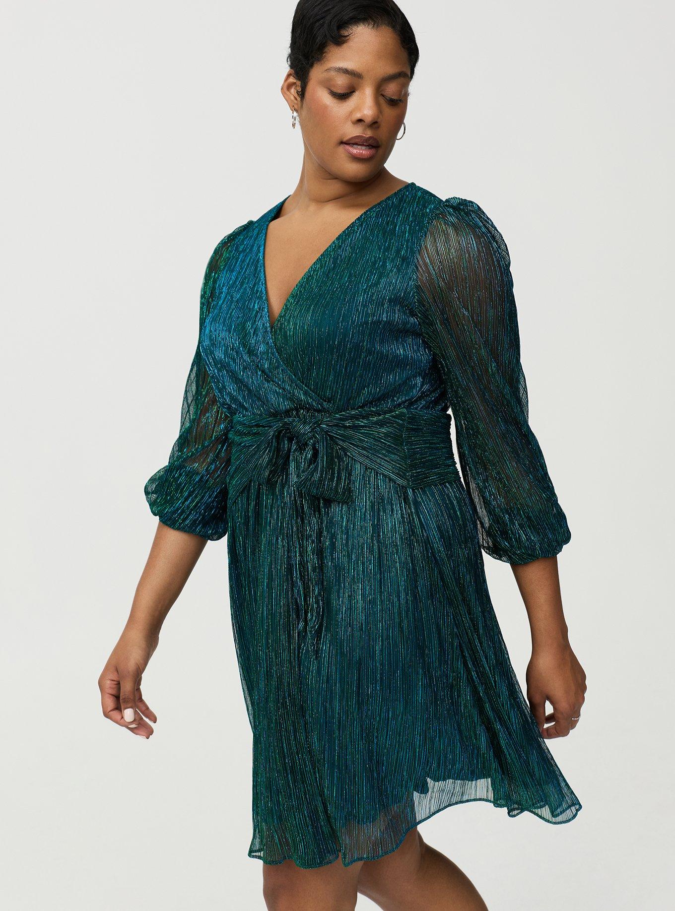 Surplice Tie Waist Mini Dress