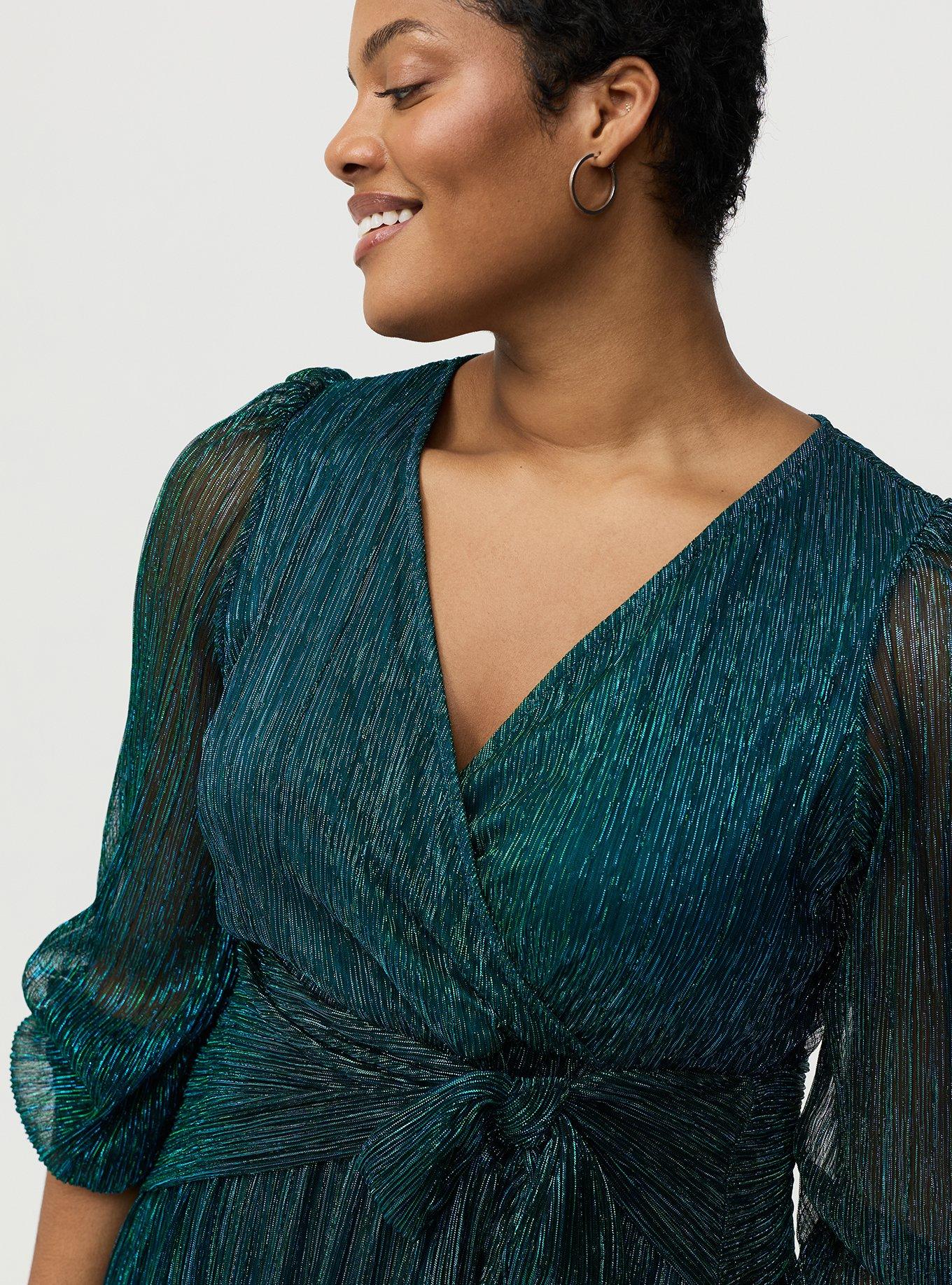 Surplice Tie Waist Mini Dress