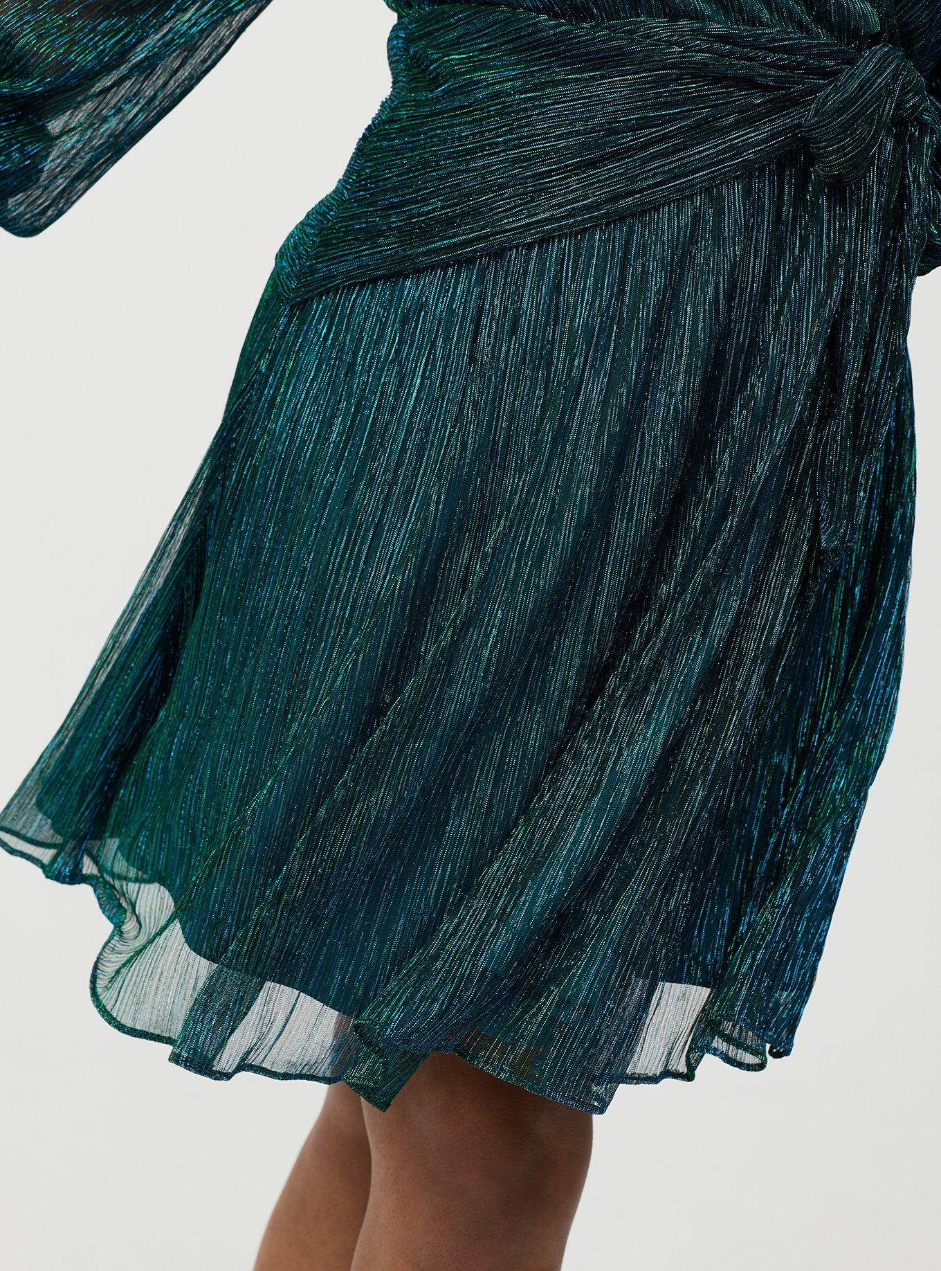 Surplice Tie Waist Mini Dress