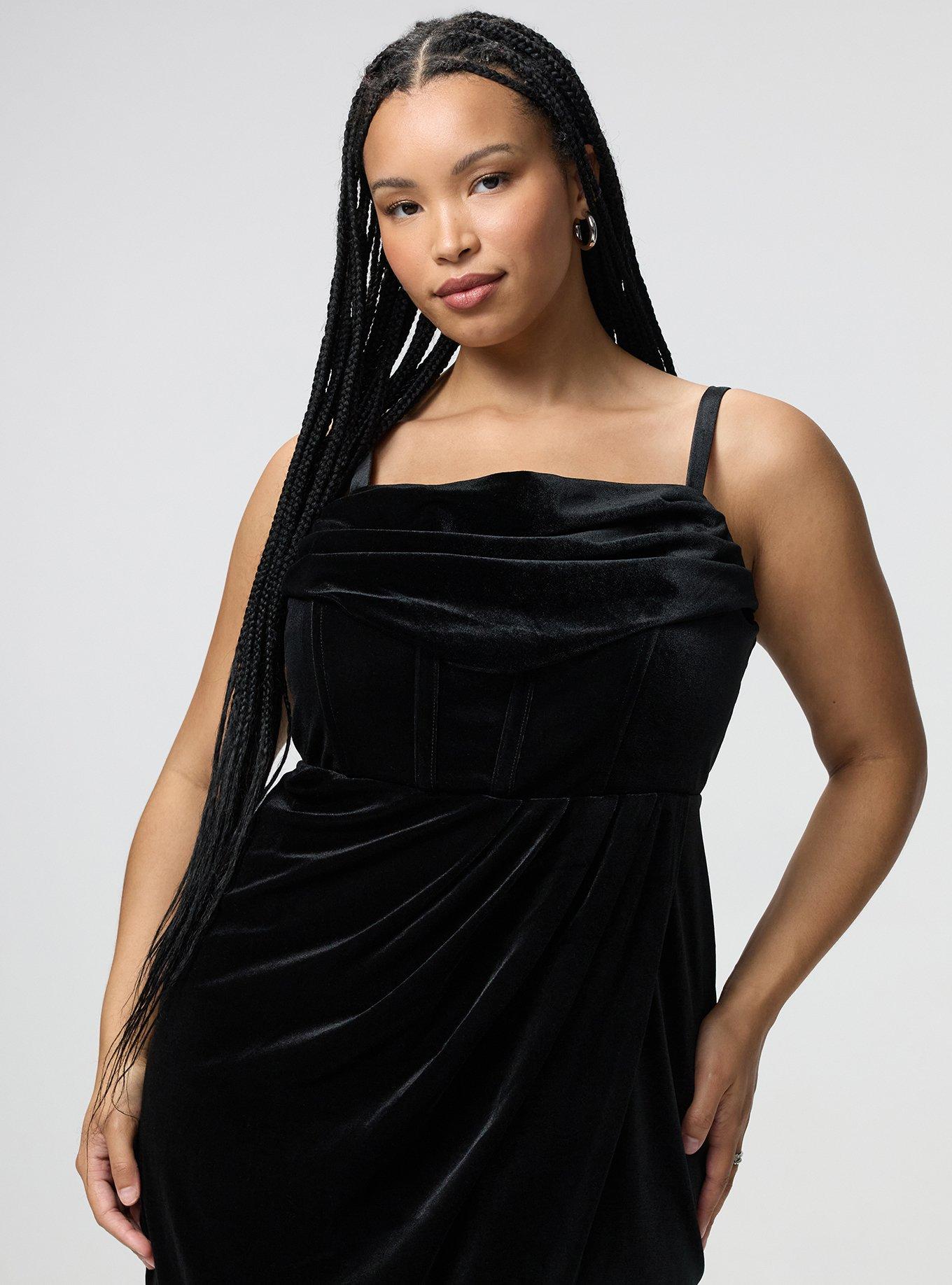 Bustier Tulip Dress, DEEP BLACK, alternate