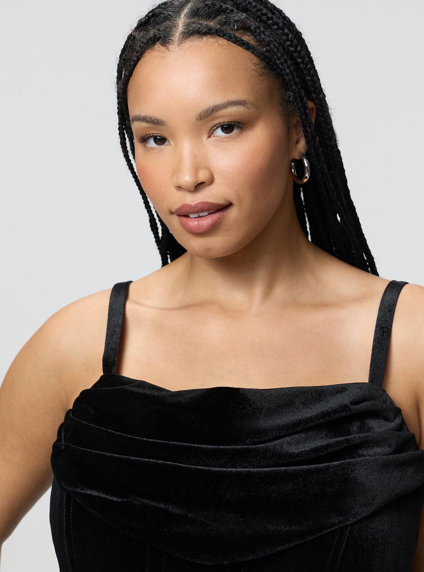 Bustier Tulip Dress, DEEP BLACK, alternate