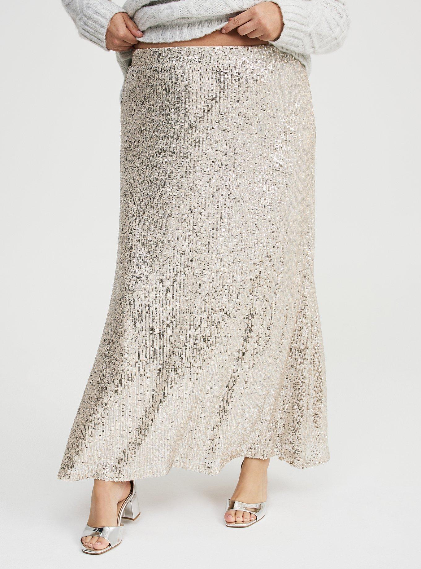 Sequin Slip Maxi Skirt