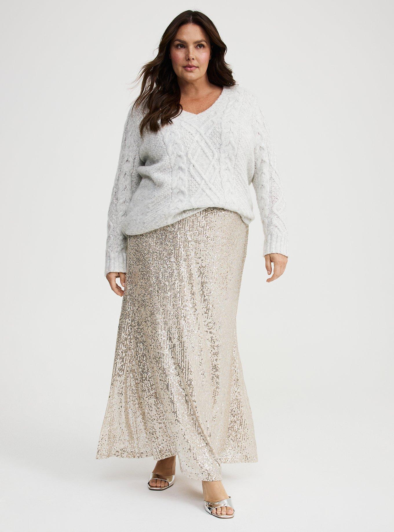 Sequin Slip Maxi Skirt