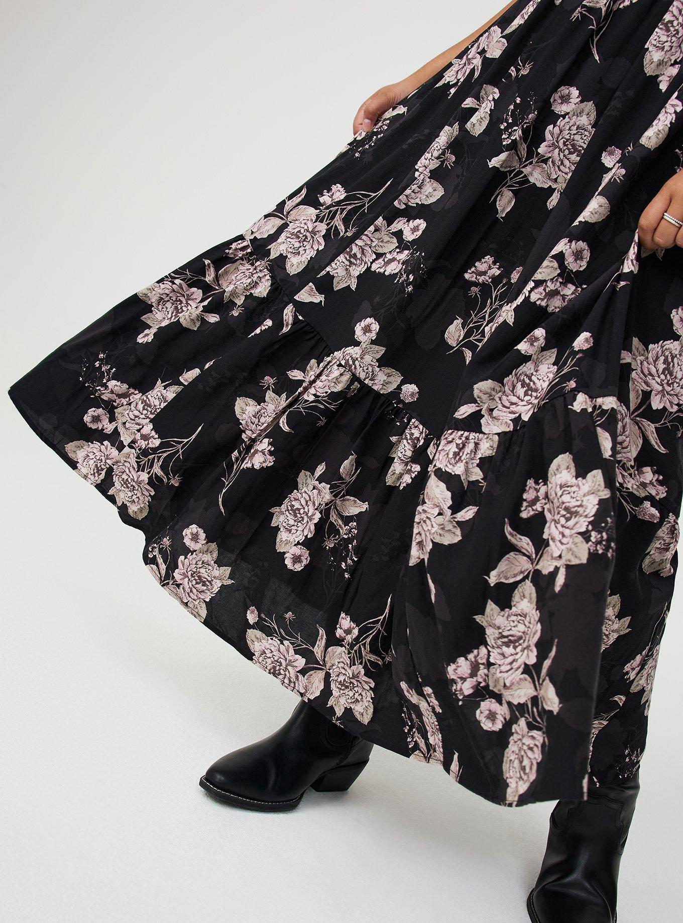 Puff Sleeve Surplice Maxi Dress