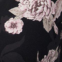 Puff Sleeve Surplice Maxi Dress, SKETCHED FLORAL DEEP BLACK, swatch