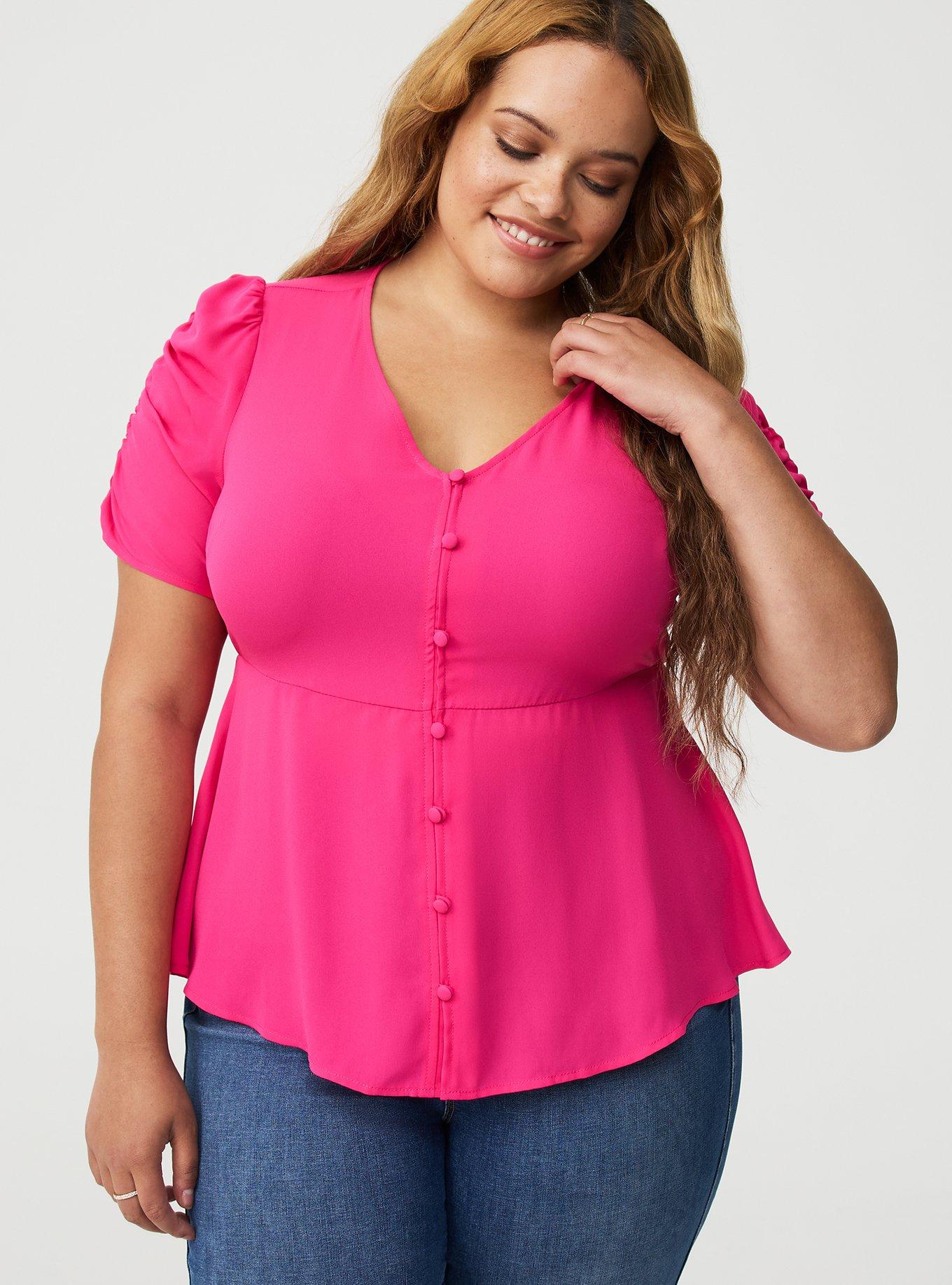 V-Neck Button Down Blouse