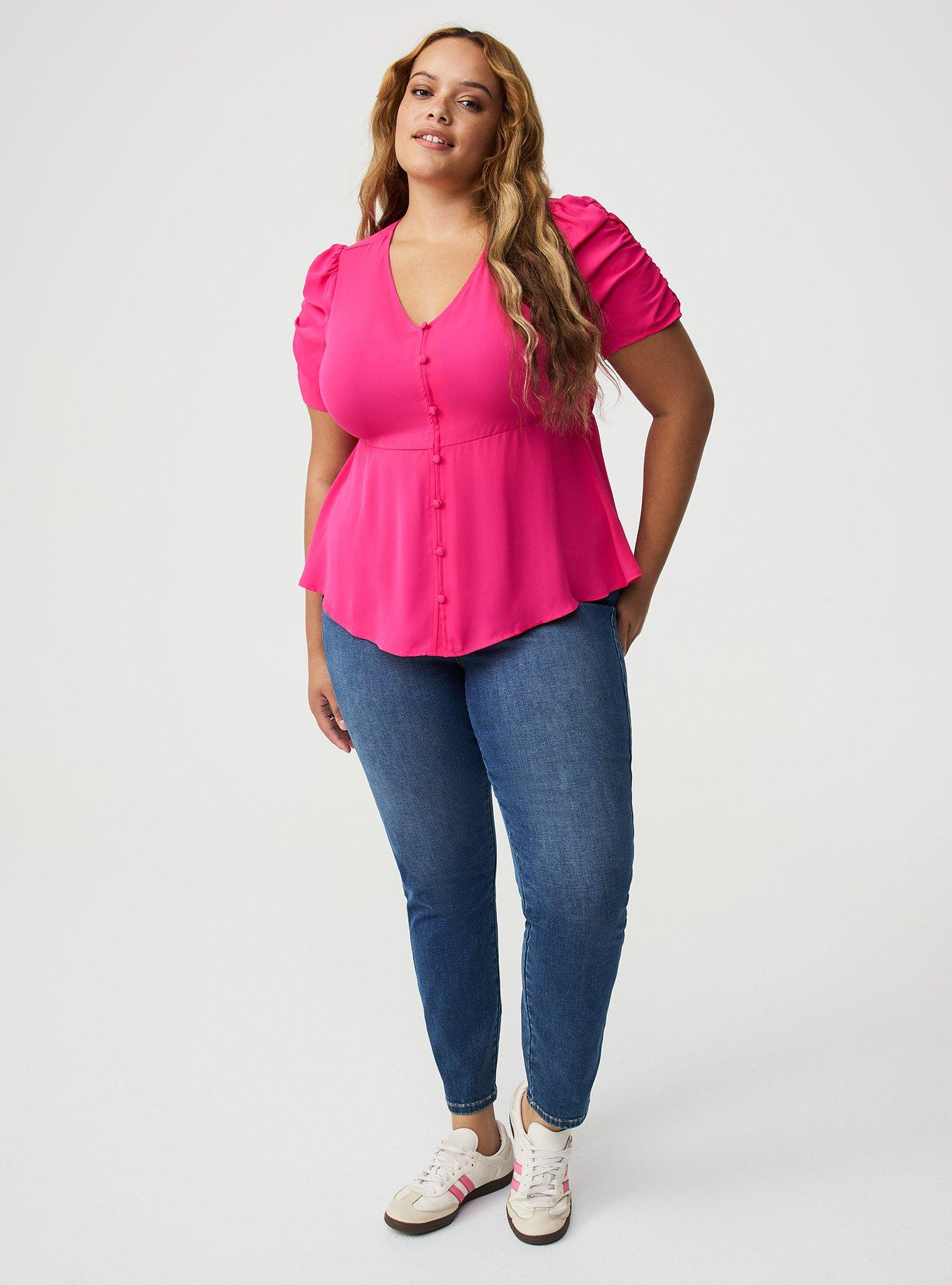 V-Neck Button Down Blouse