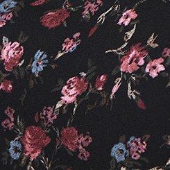 Plus Size V-Neck Button Down Blouse, HOLIDAY DITSY FLORAL DEEP BLACK, swatch
