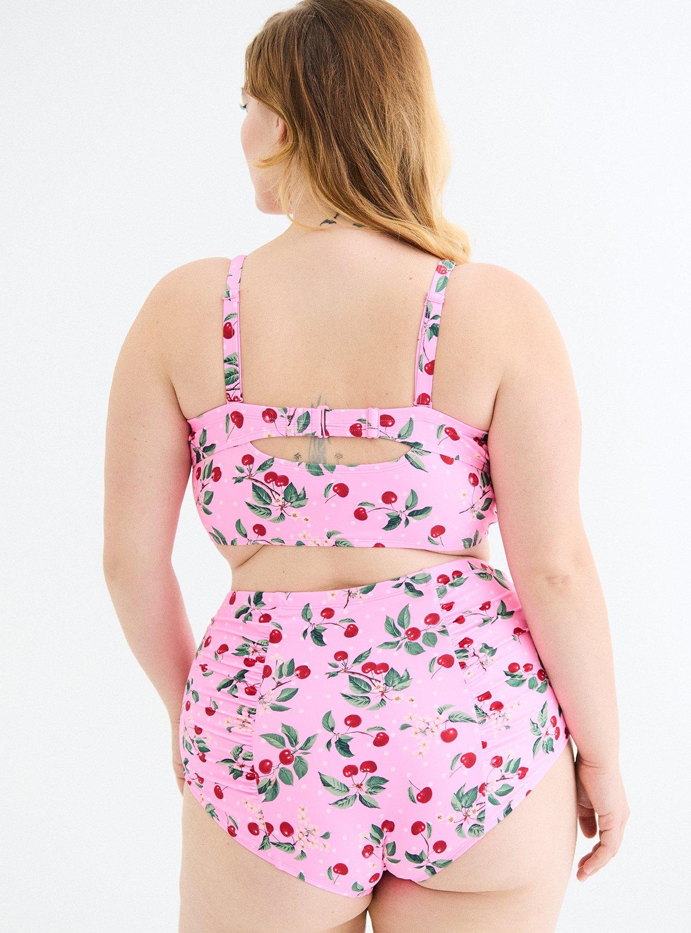 High-Rise Ruched Swim Bottom