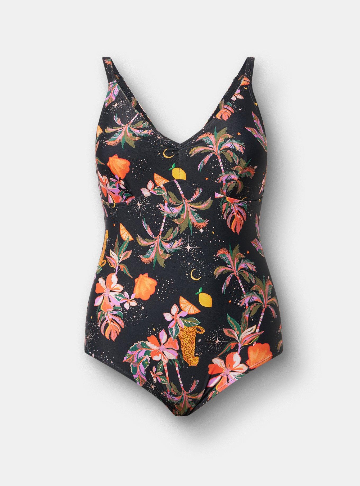 Deep V-Neck One-Piece Swimsuit