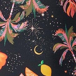 Deep V-Neck One-Piece Swimsuit, TWILIGHT TROPICS DEEP BLACK, swatch