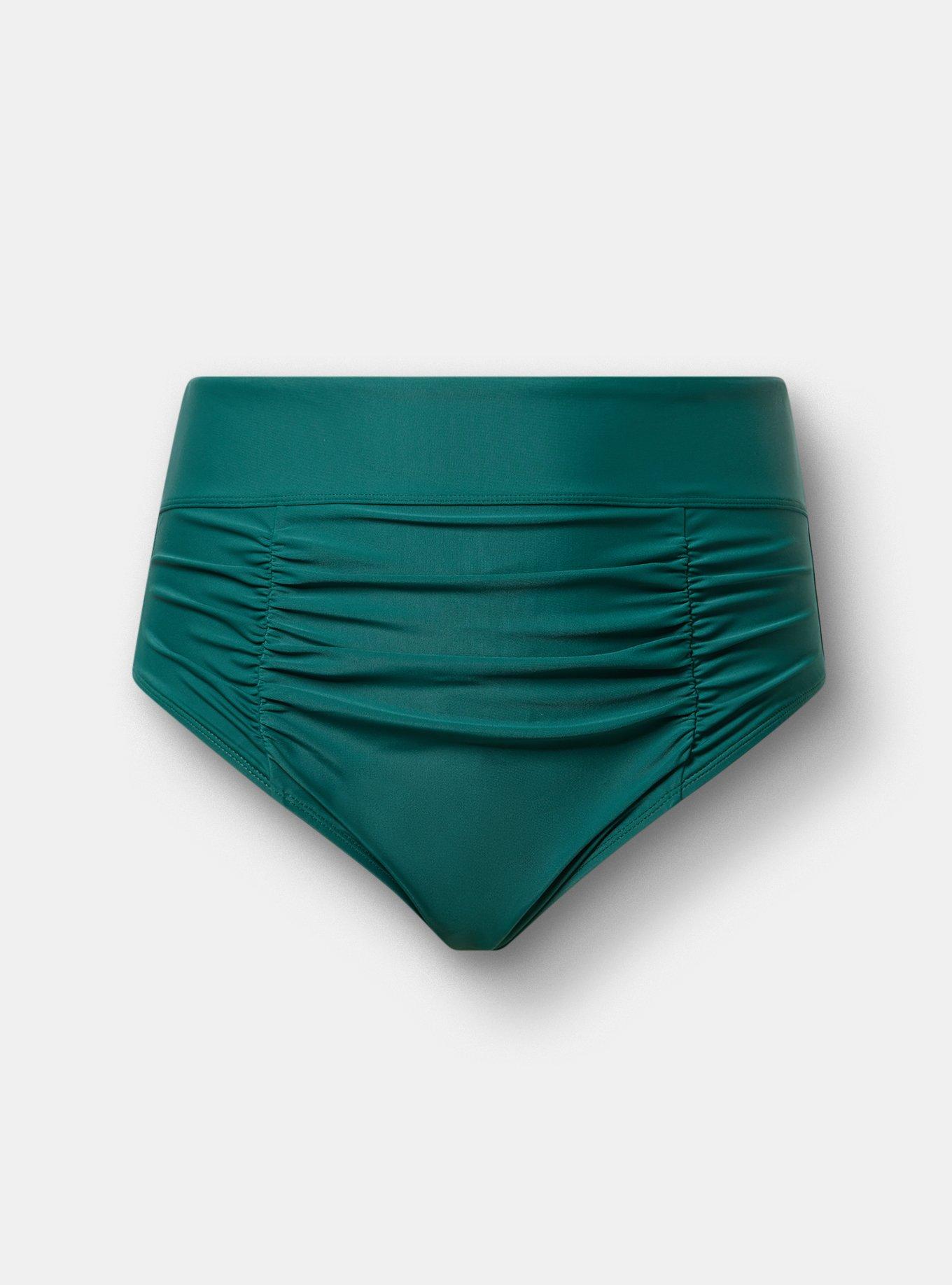 High-Rise Ruched Cheeky Swim Bottom