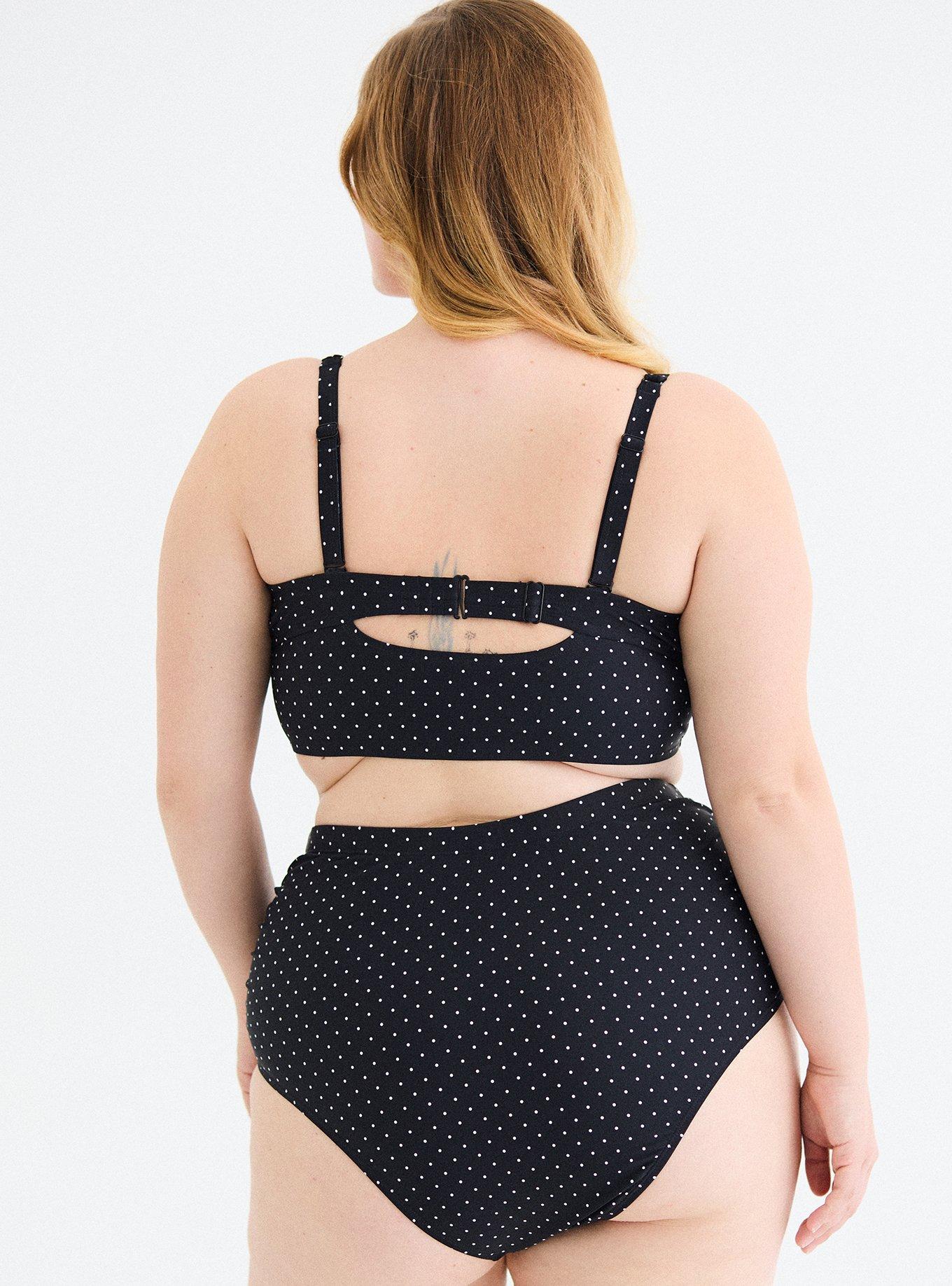 Retro Chic Ruched Cheeky Swim Bottom, PAIGE DOT DEEP BLACK, alternate