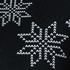 Cozy Fleece Crew Drop Shoulder Sweatshirt, KNIT SNOWFLAKES BLACK, swatch