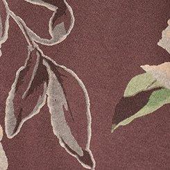 Cozy Fleece Crew Drop Shoulder Sweatshirt, PAINTED PEONY FLORAL BROWN, swatch