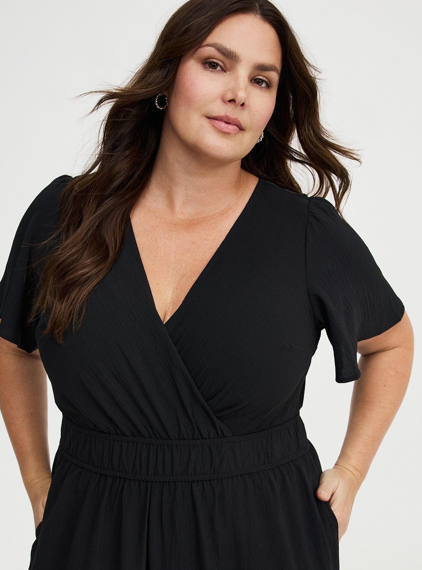 Flutter Sleeve Surplice Jumpsuit