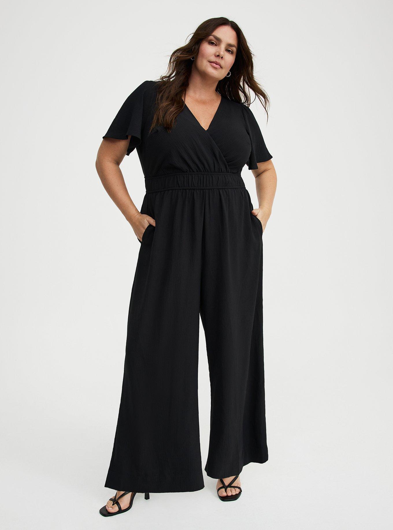 Plus Size - Flutter Sleeve Surplice Jumpsuit - Torrid