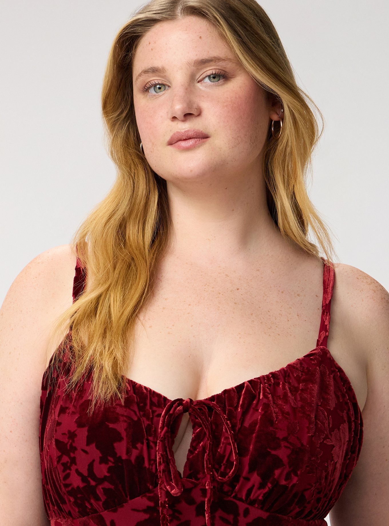 Velour Cami Maxi Dress, BIKING RED, alternate
