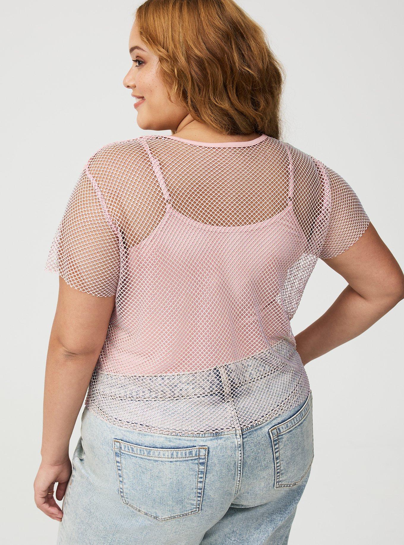 Bedazzled Mesh Boxy Crop Top