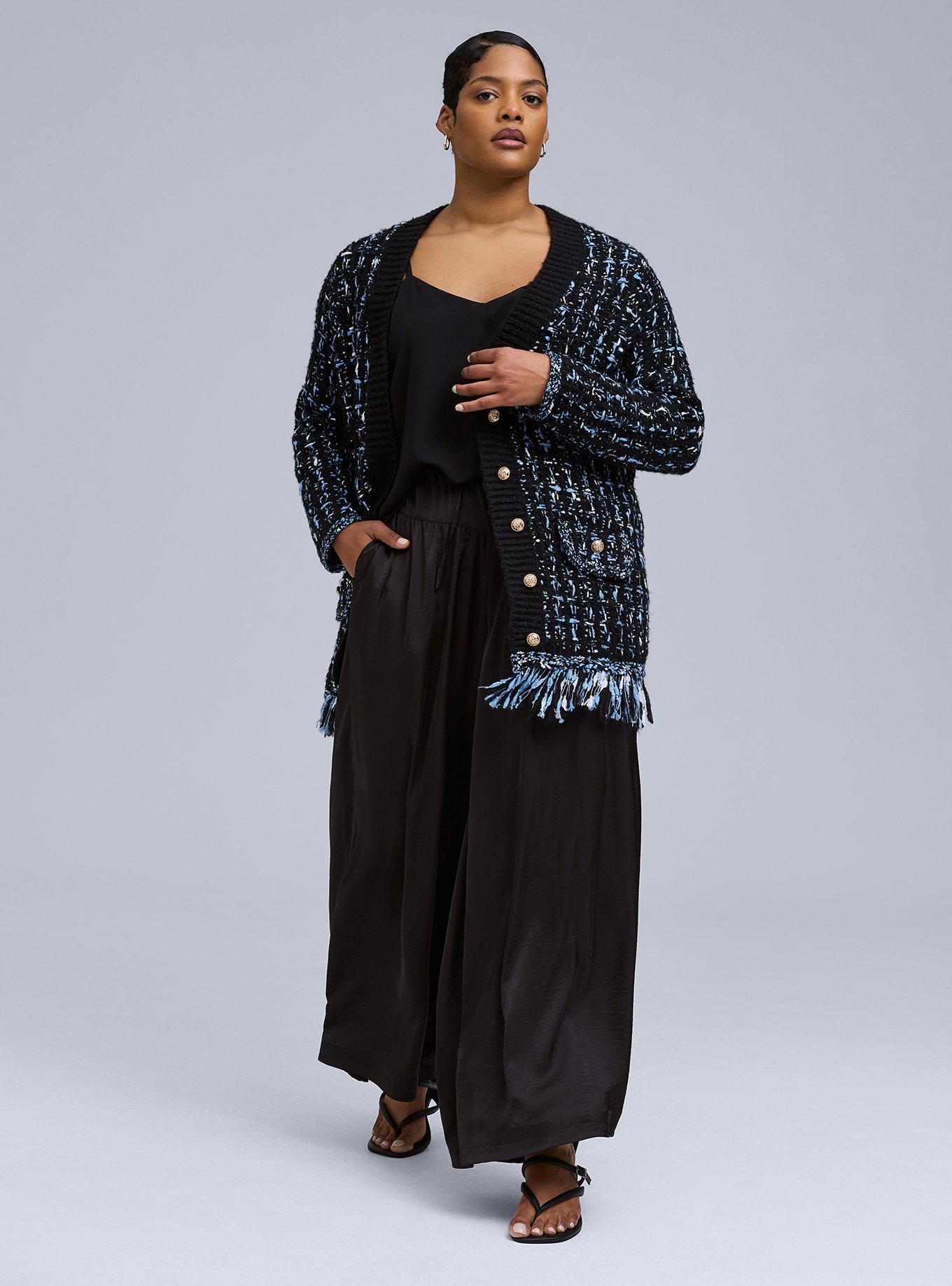 OHGA BICOLOR FRILL KNIT ブラック OHGA BICOLOR FRILL KNIT ブラック