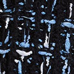 Belle Isle Oversized Fringe Cardigan, DEEP BLACK MULTICOLOR, swatch