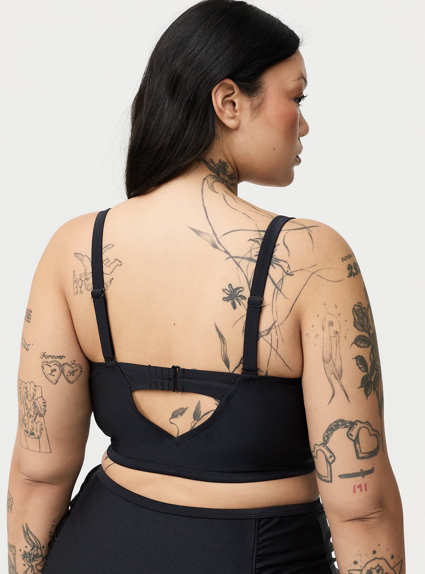 Wire-Free Corset Shine Midkini, BLACK SHINE SWIM, alternate