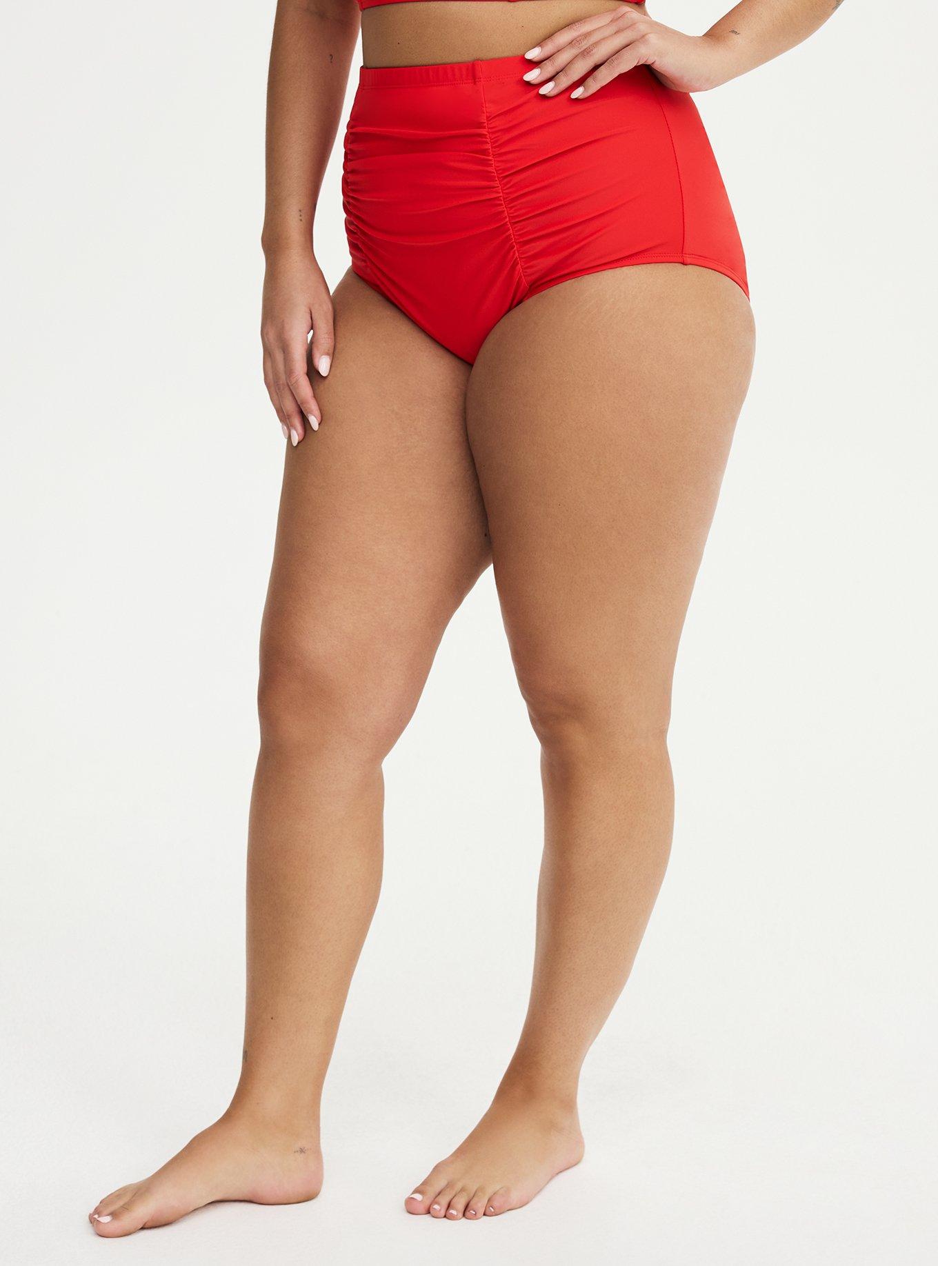 High-Waisted Ruched Swim Bottom, LADY BUG SWIM, alternate