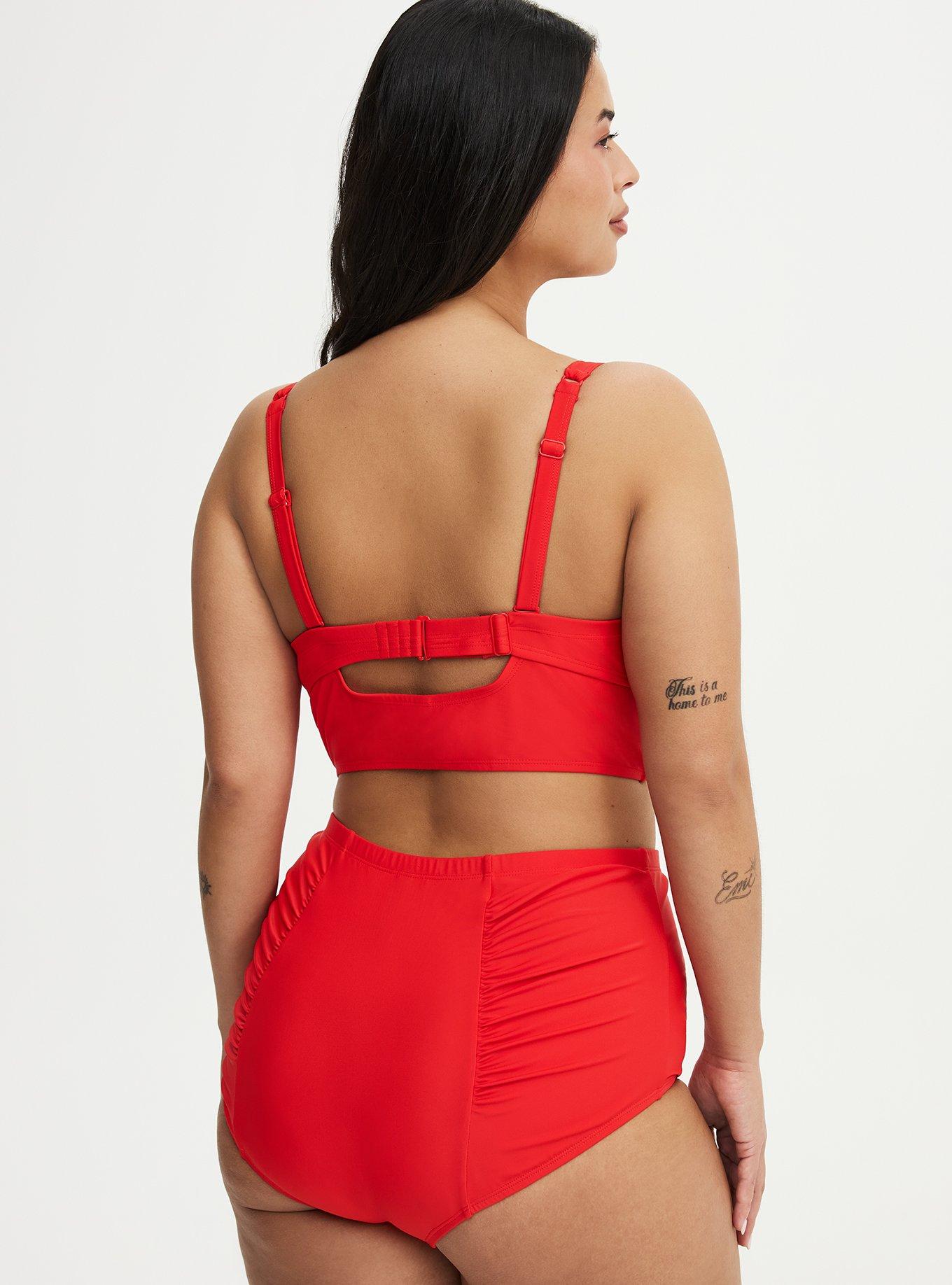 High-Waisted Ruched Swim Bottom, LADY BUG SWIM, alternate