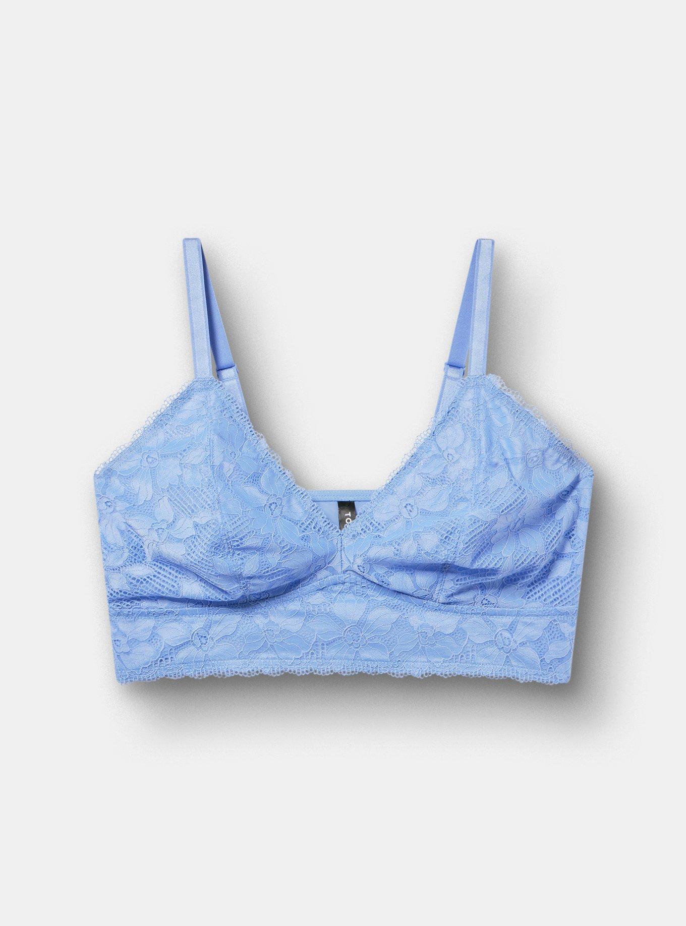 Ava Unlined Triangle Lace Bralette, HYDRANGEA, hi-res