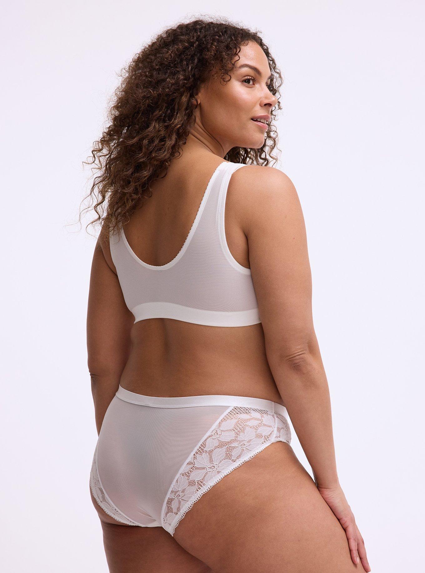 Ava Unlined Front-Close Lace Bralette, CLOUD DANCER, alternate