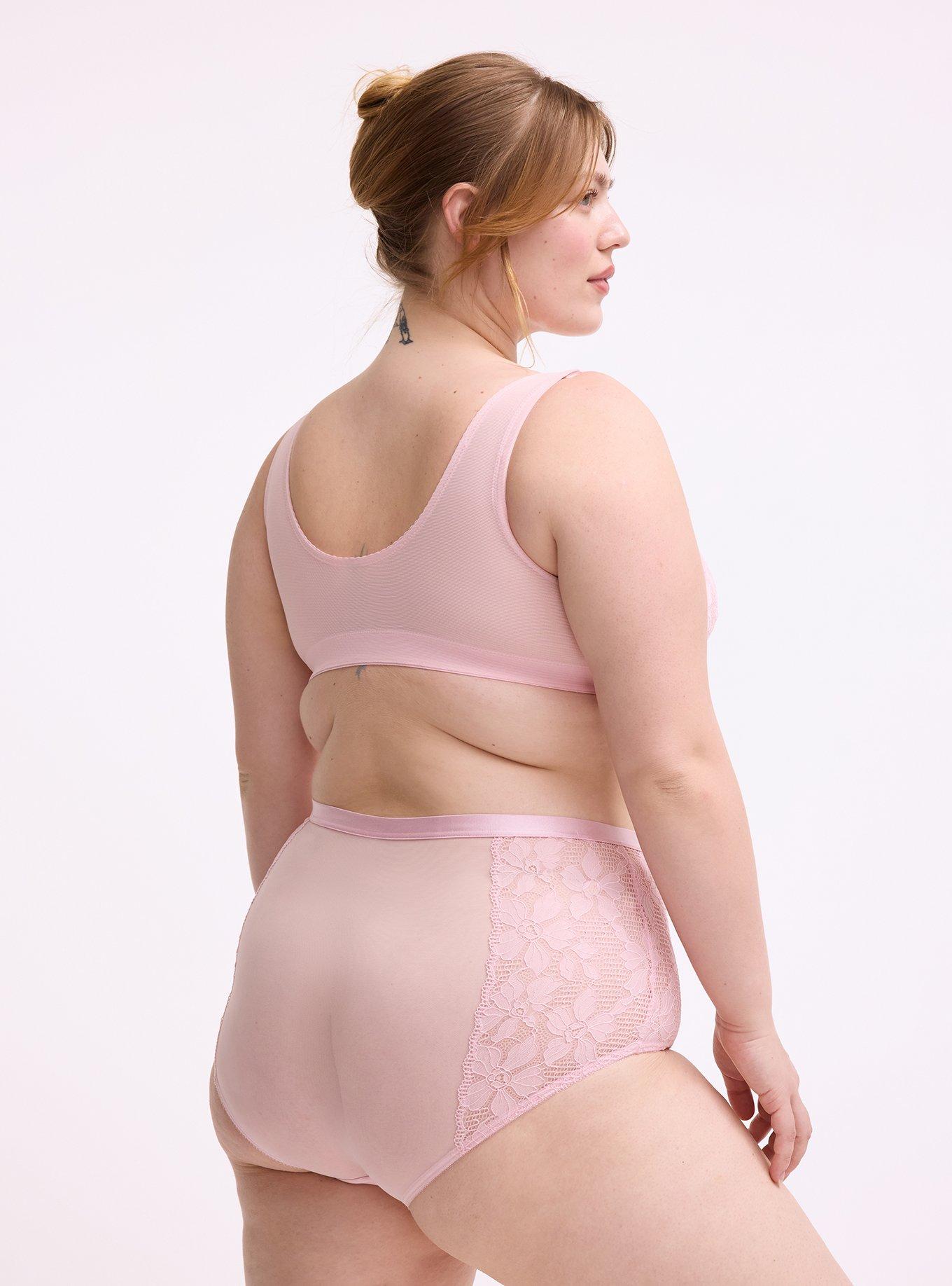 Ava Unlined Front-Close Lace Bralette, PARFAIT PINK, alternate