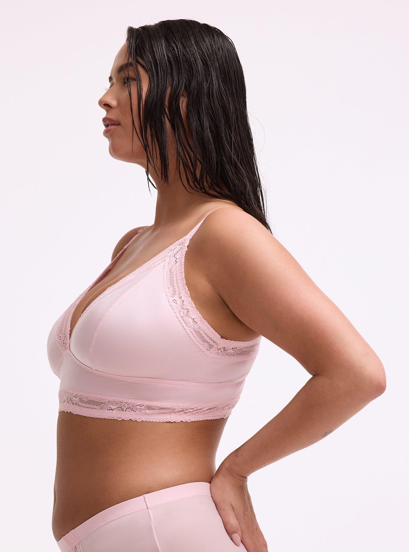 Lightly Lined Smooth Triangle Bralette, PARFAIT PINK, alternate