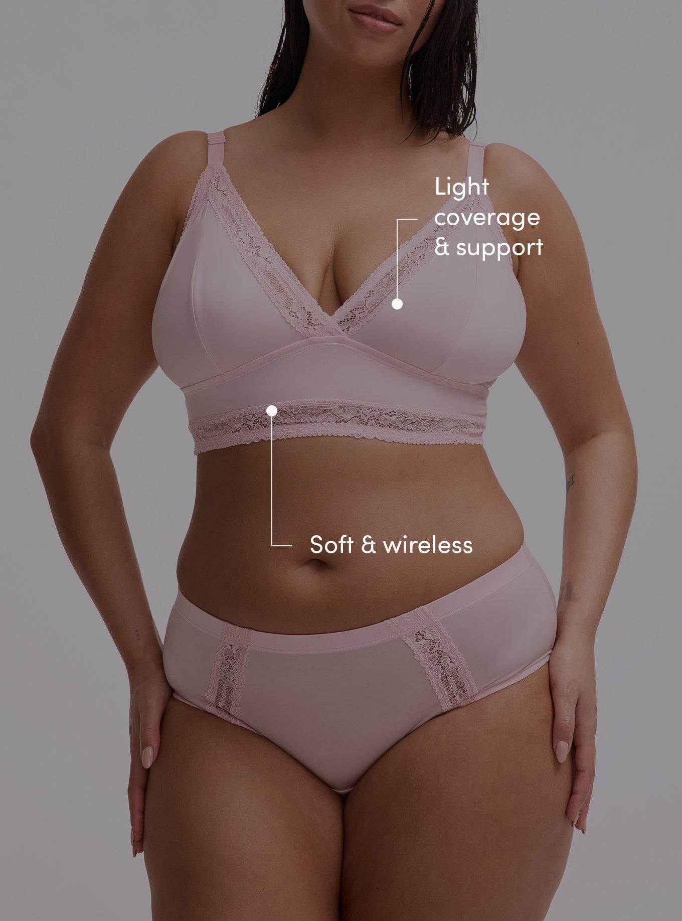 Lightly Lined Smooth Triangle Bralette, PARFAIT PINK, alternate