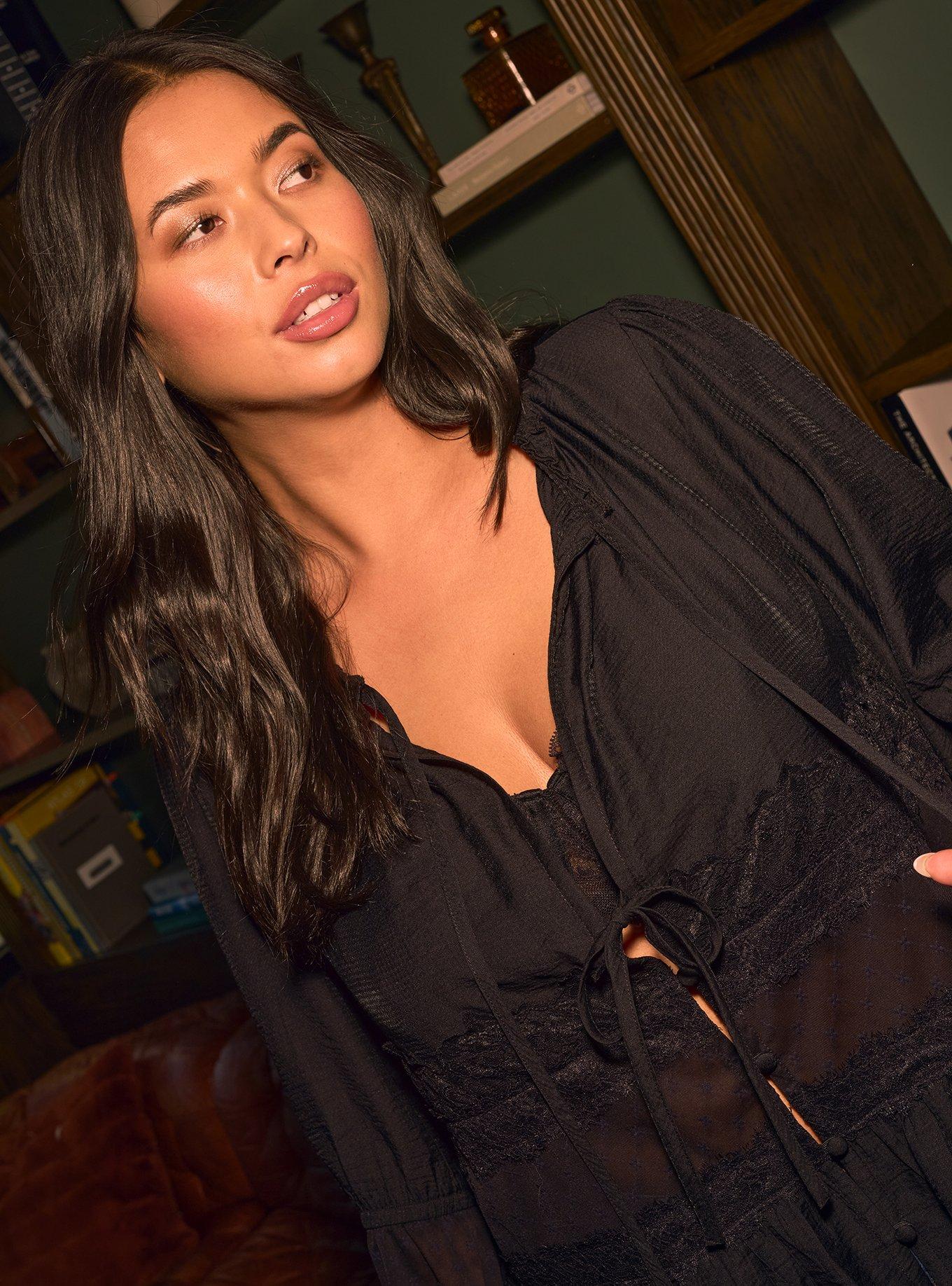 Festi Bell Sleeve Tie-Front Top