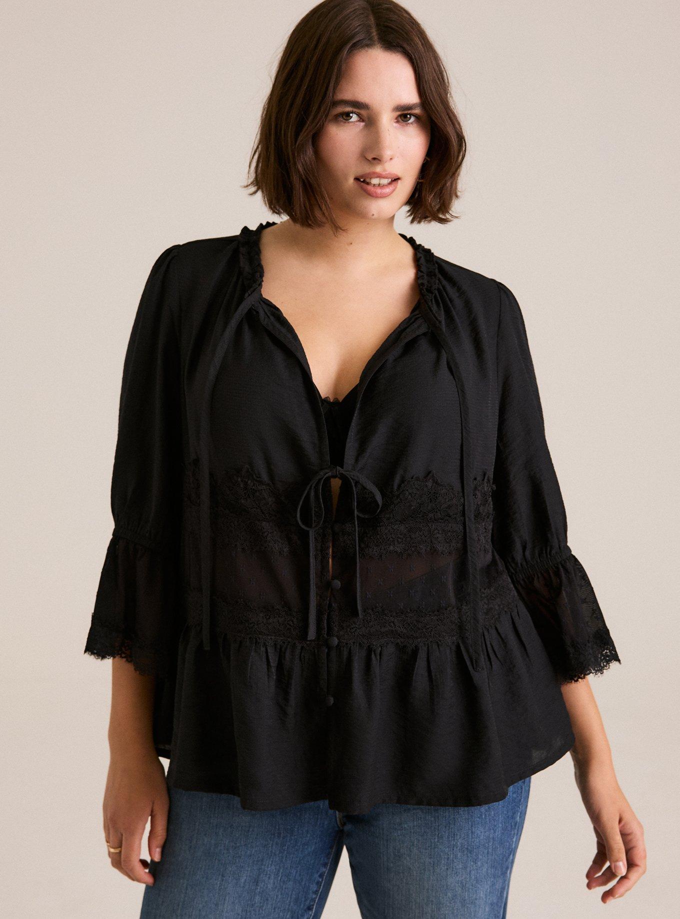 Festi Bell Sleeve Tie-Front Top