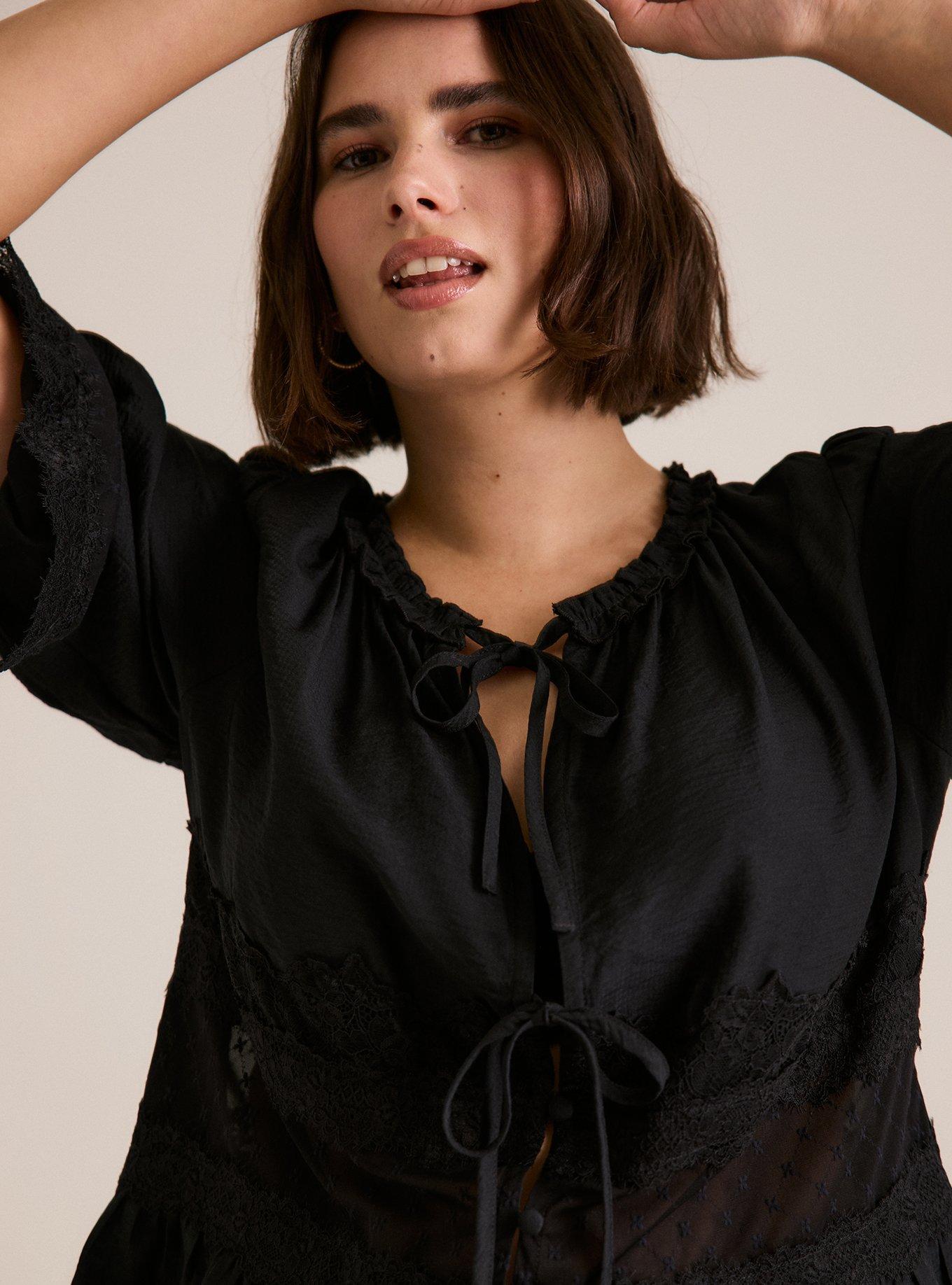 Festi Bell Sleeve Tie-Front Top