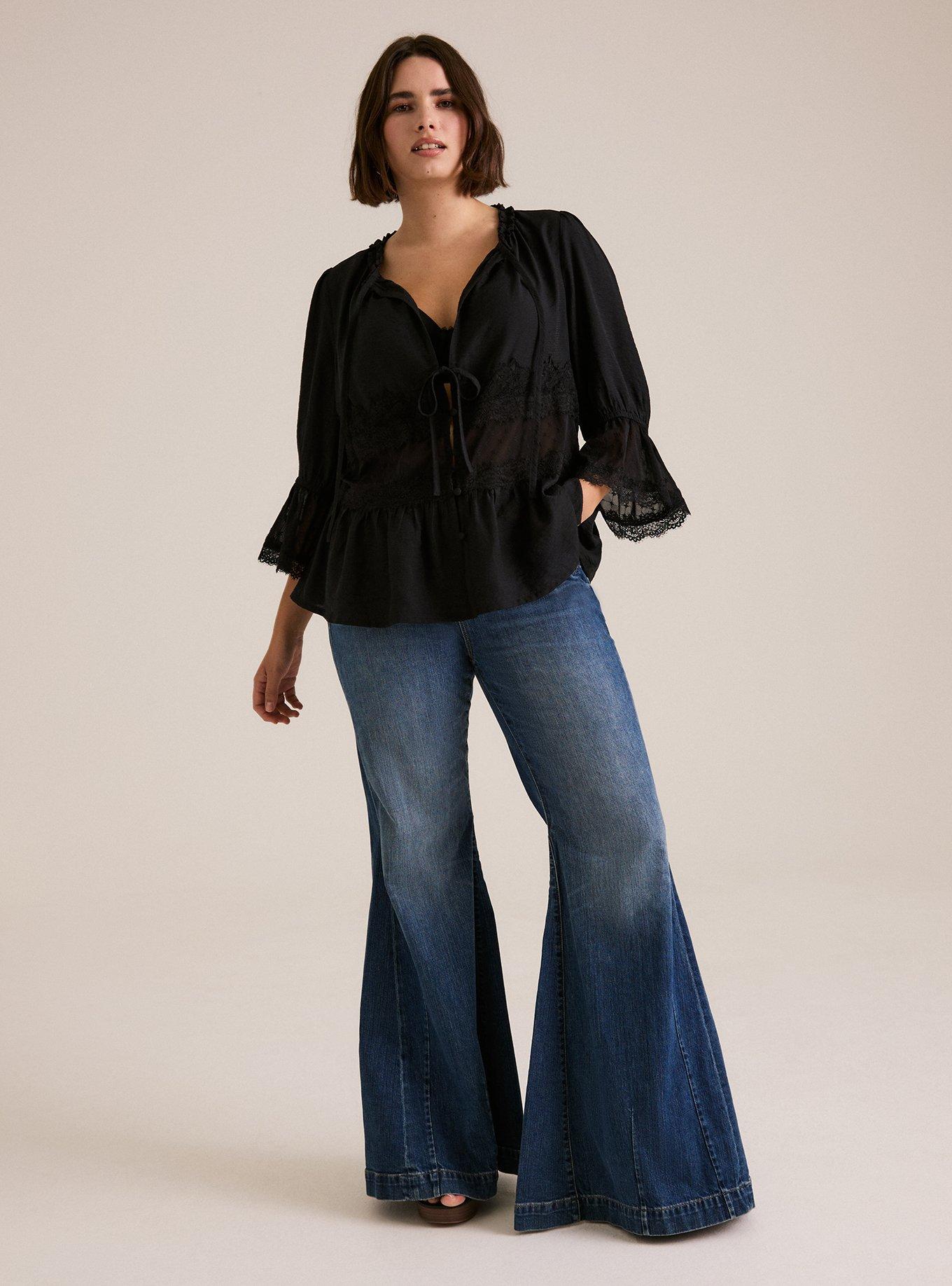 Festi Bell Sleeve Tie-Front Top