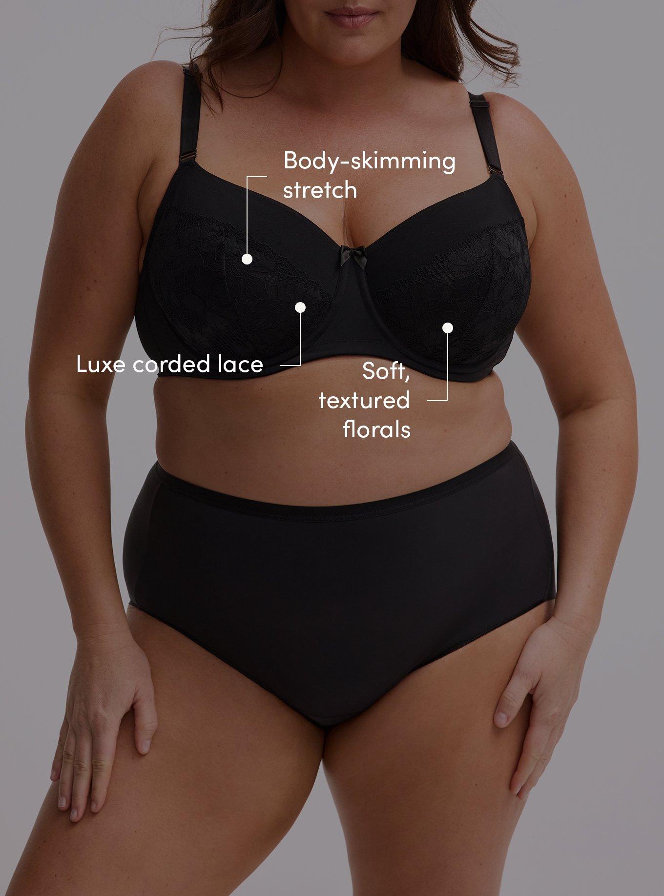 Ava Full Coverage Unlined Lace Bra, RICH BLACK, alternate