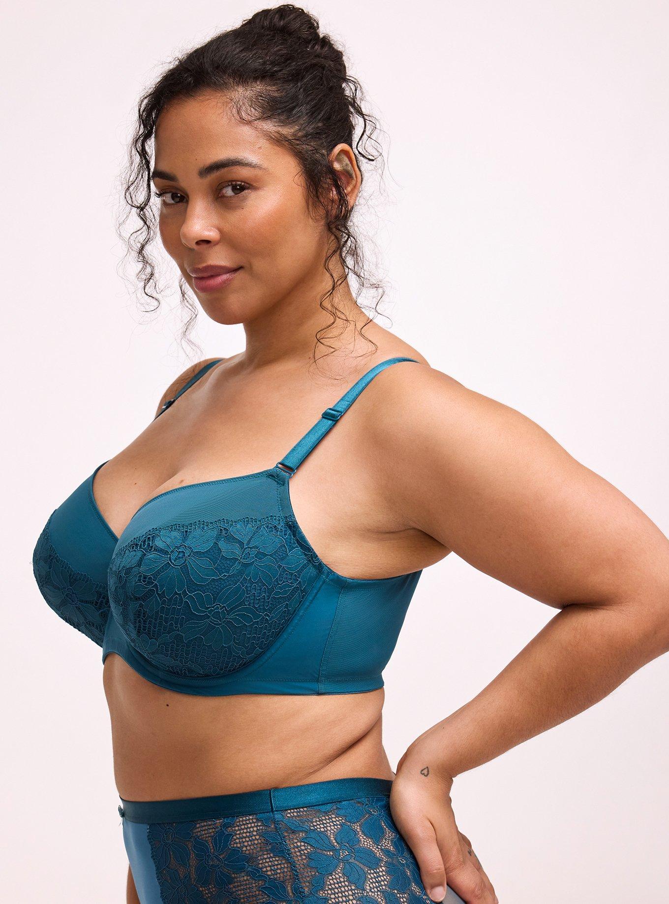Ava Full Coverage Unlined Lace Bra, LEGION BLUE, alternate
