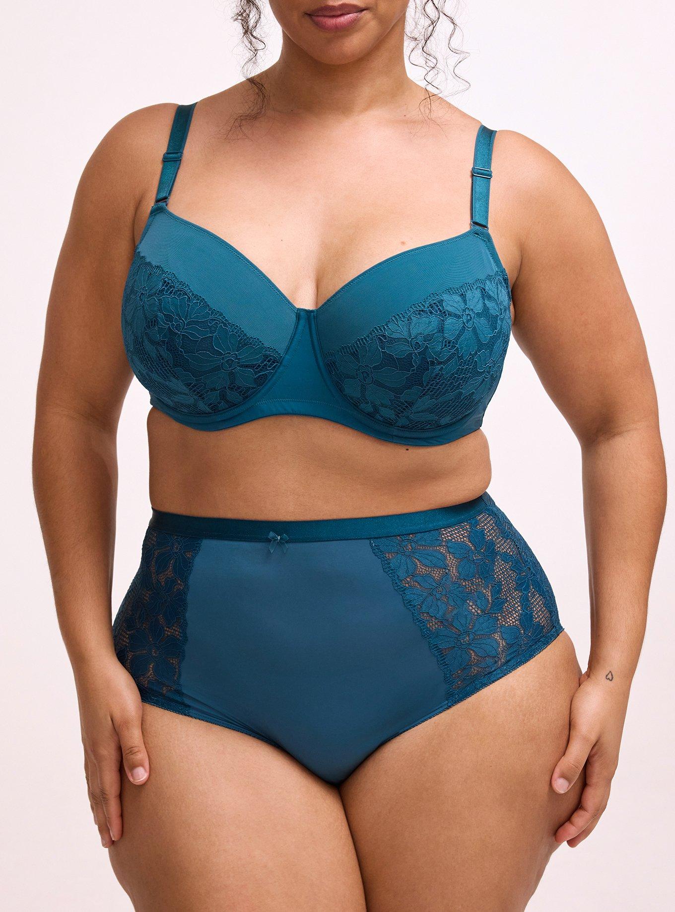 Ava Full Coverage Unlined Lace Bra, LEGION BLUE, alternate