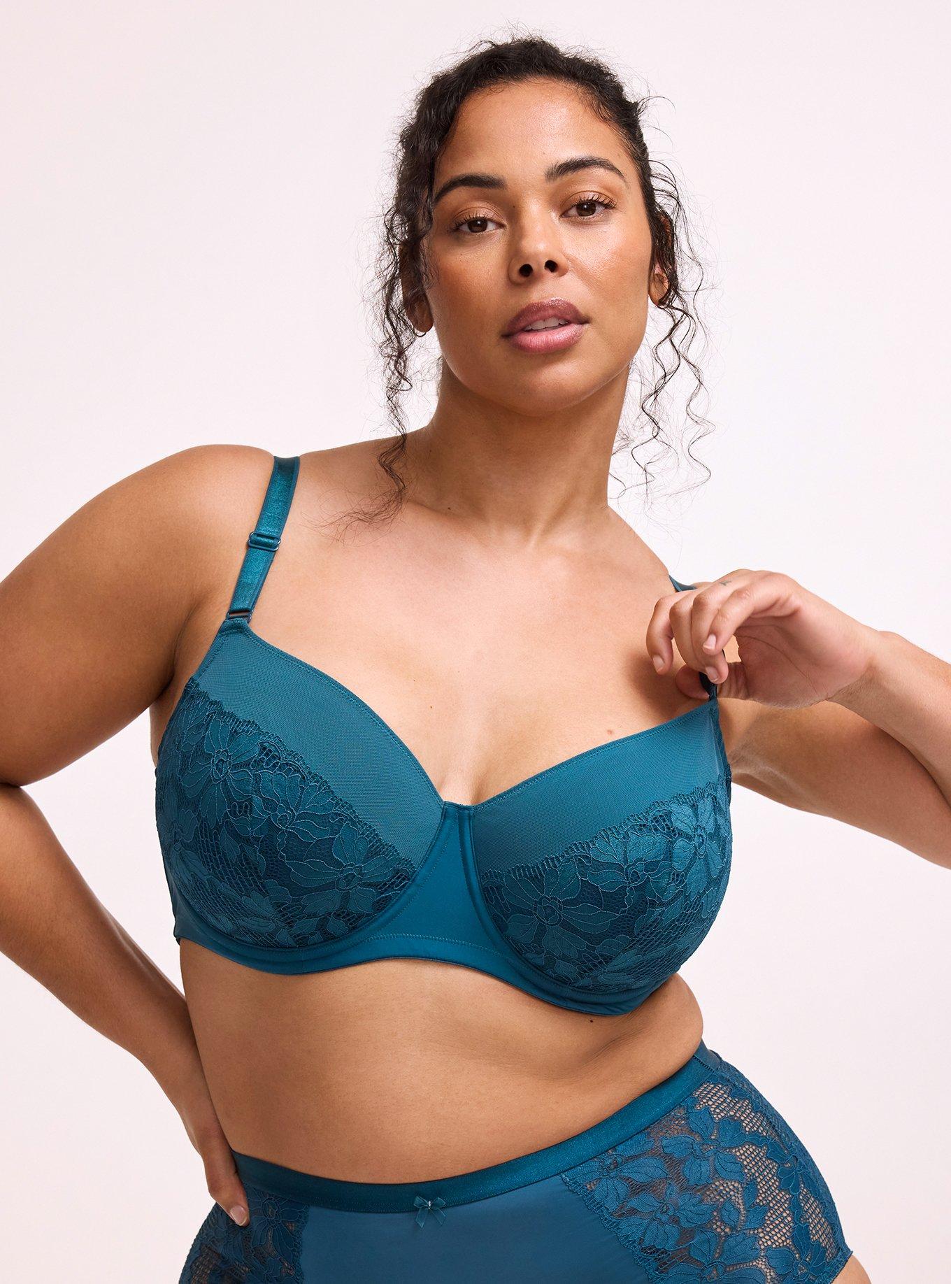 Ava Full Coverage Unlined Lace Bra, LEGION BLUE, hi-res