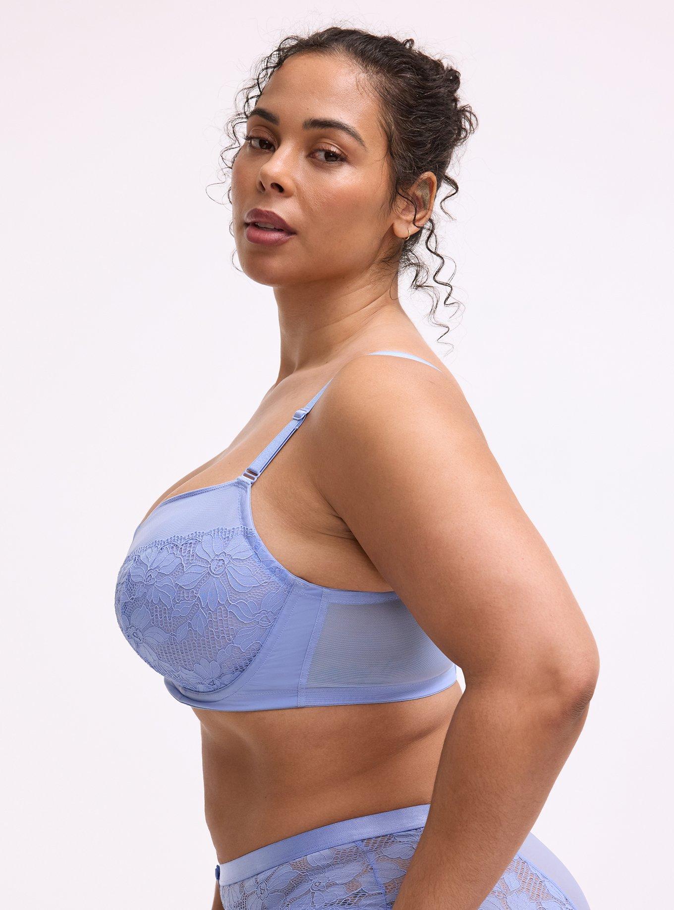 Ava Full Coverage Unlined Lace Bra, HYDRANGEA, alternate