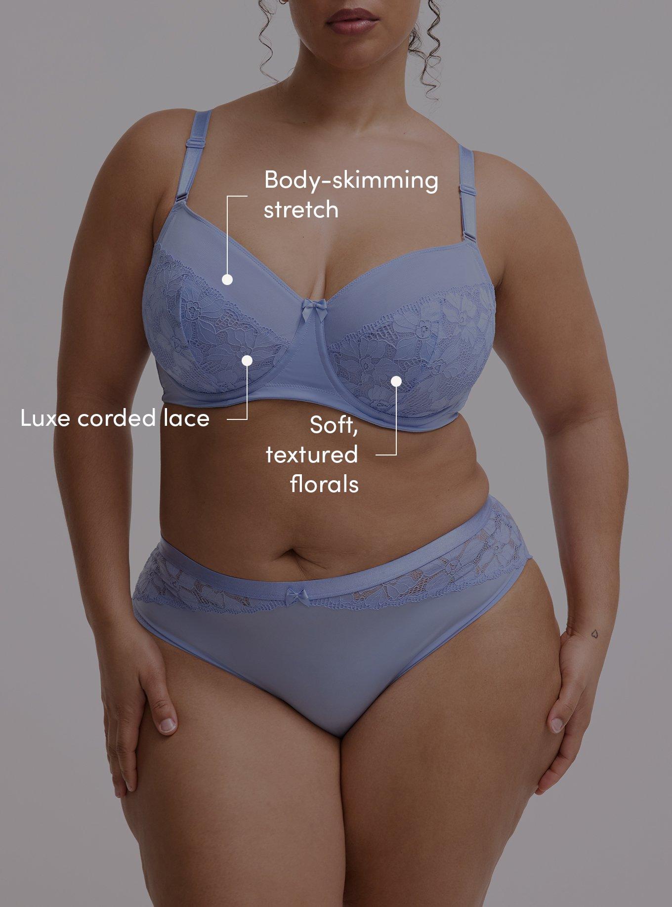 Ava Full Coverage Unlined Lace Bra, HYDRANGEA, alternate