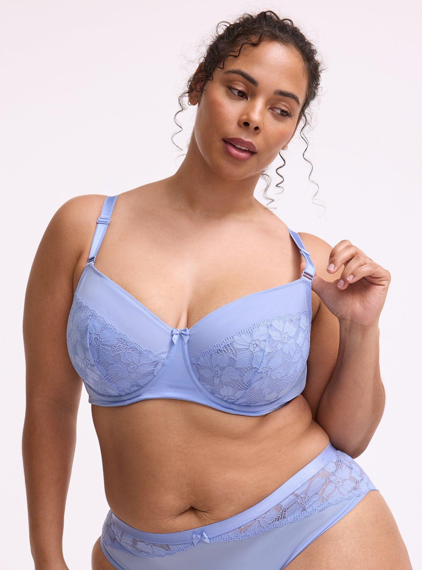 Ava Full Coverage Unlined Lace Bra, HYDRANGEA, hi-res