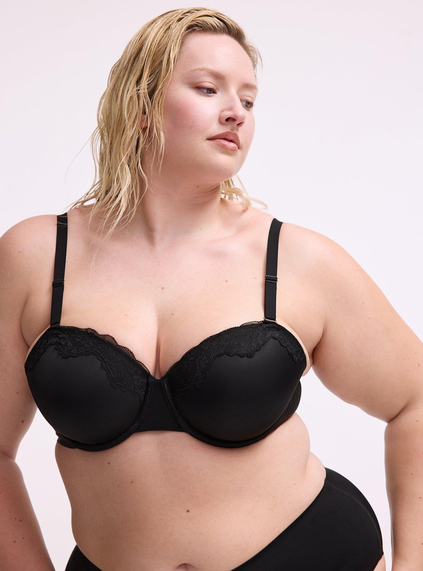Plus Size Cloud Demi Lightly Lined Bra, RICH BLACK, hi-res