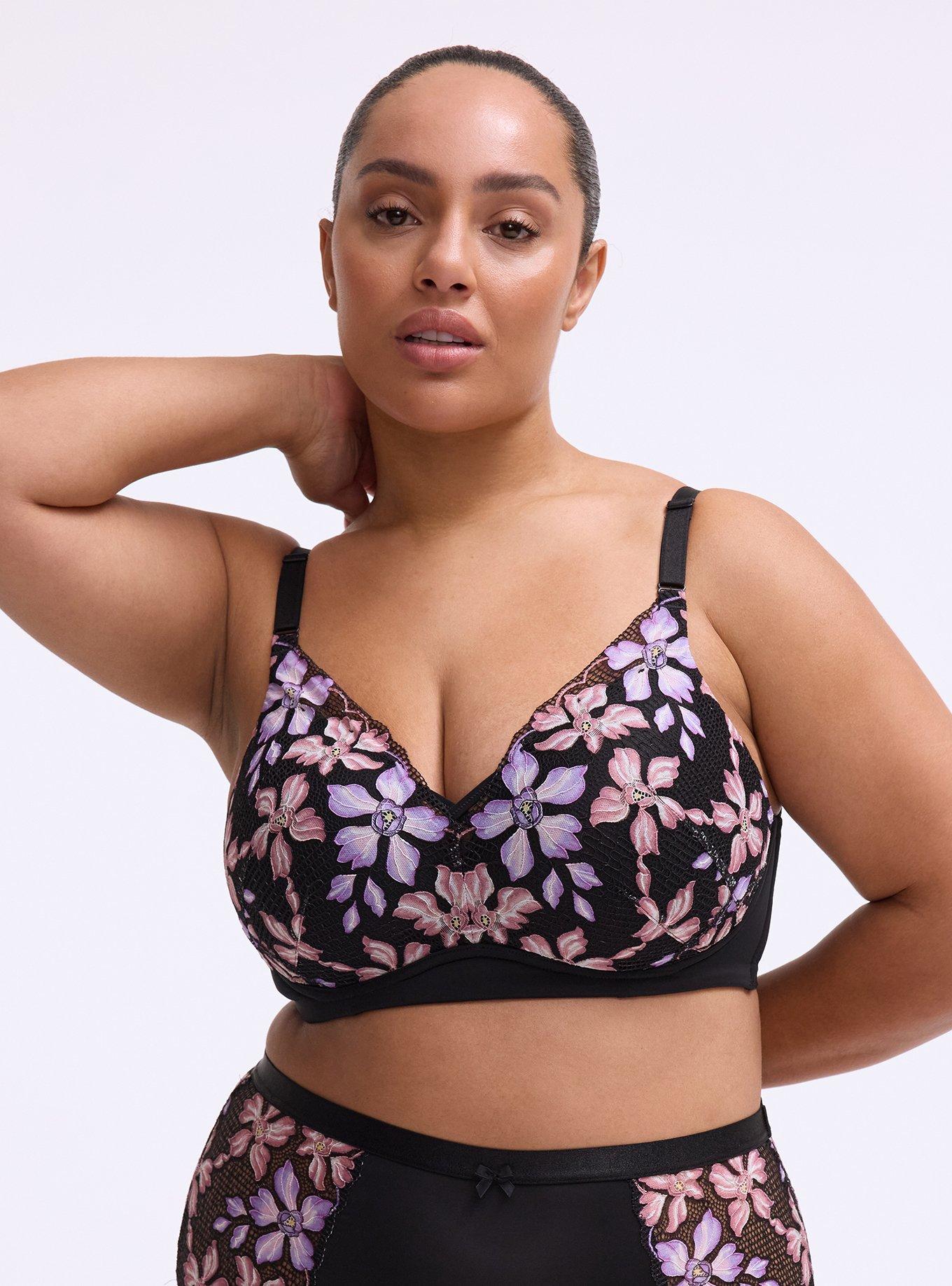 Ava Wire-Free Push-Up Lace Bra, ROMANTIC PASTEL FLORAL, hi-res