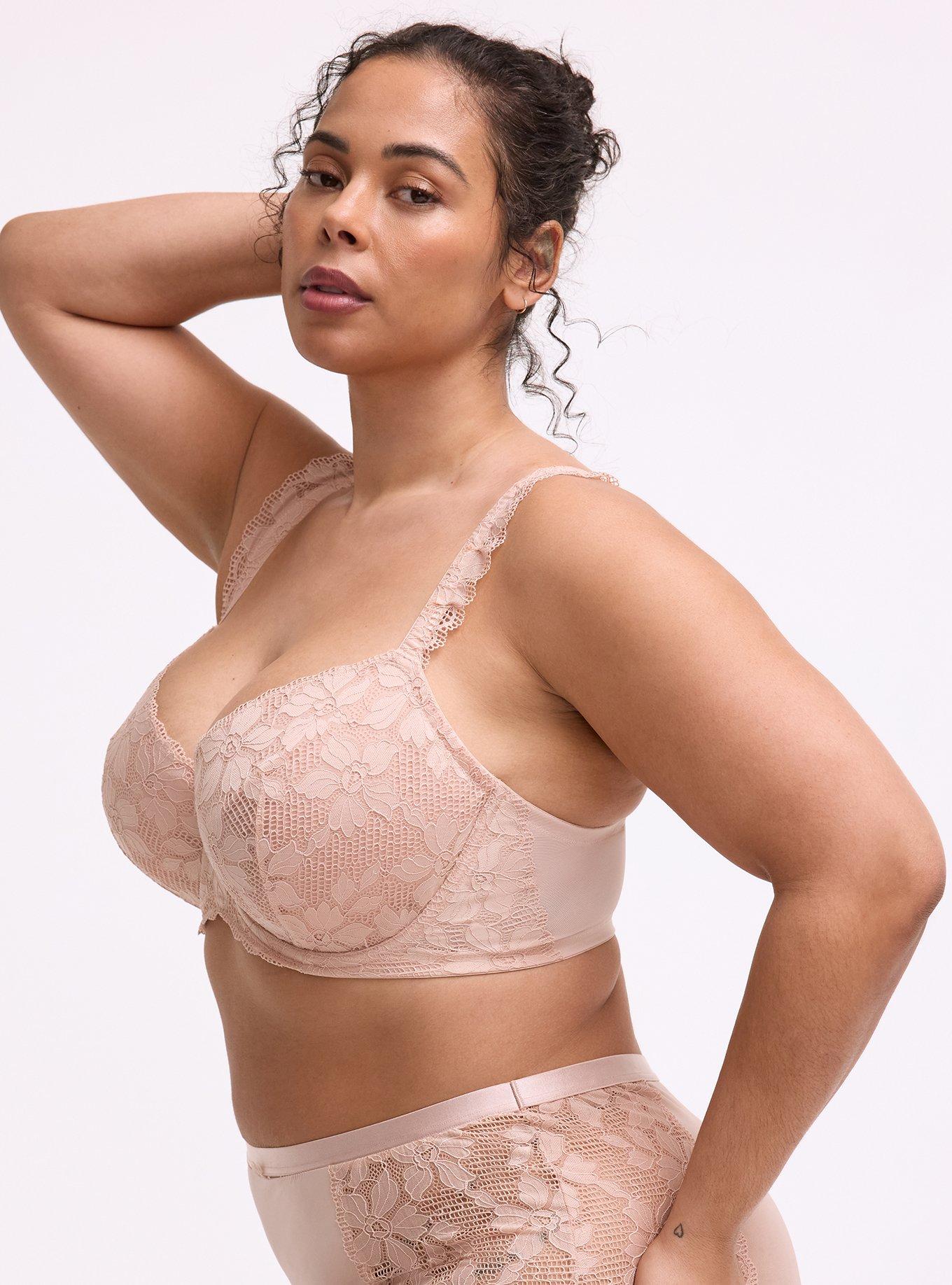 Ava Balconette Unlined Lace Bra, ROSE DUST, alternate